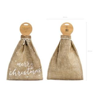 PartyDeco  Sack Merry Christmas aus Leinen 