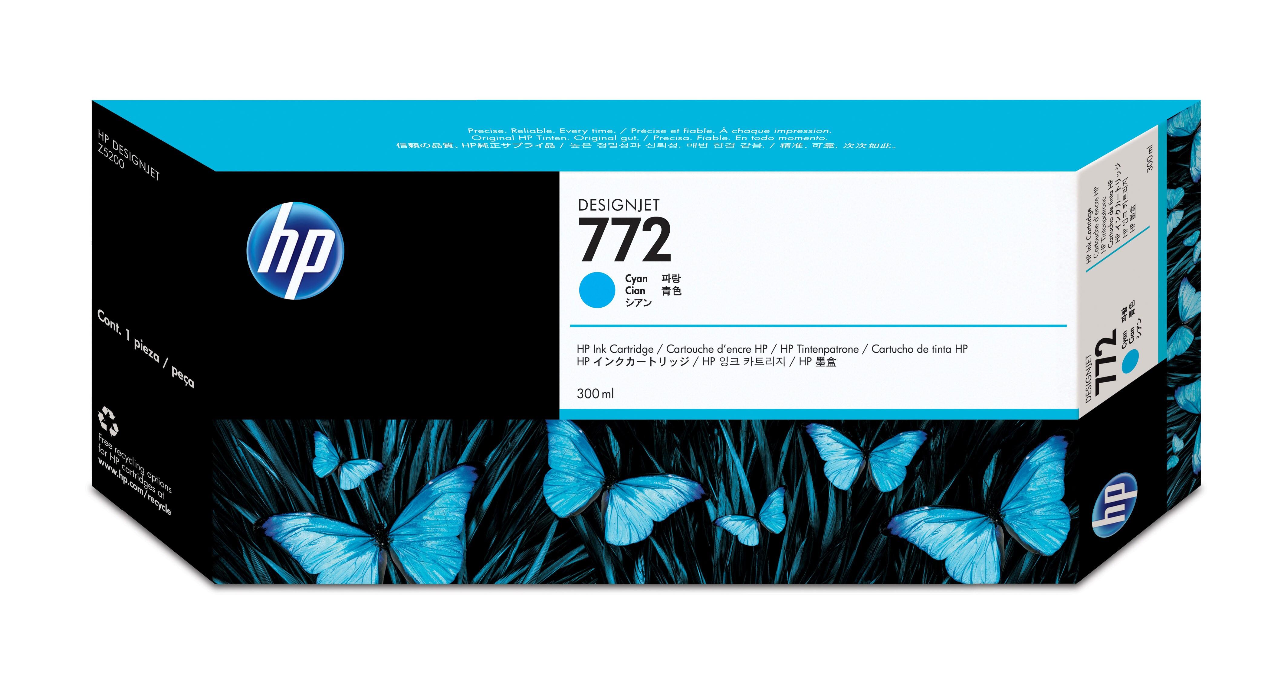 HEWLETT PACKARD  HP Tintenpatrone 772 cyan CN636A DesignJet Z5200 300ml 