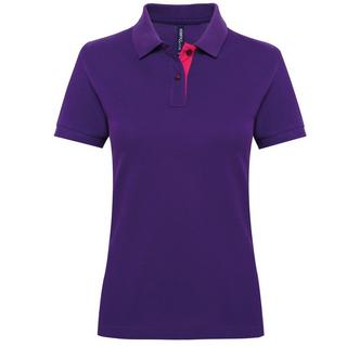 Asquith & Fox  Kurzarm Kontrast Polo Shirt 