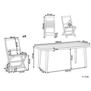 Beliani Set da pranzo per 4 persone en Legno d'acacia certificato FSC® Classico PARAGGI  