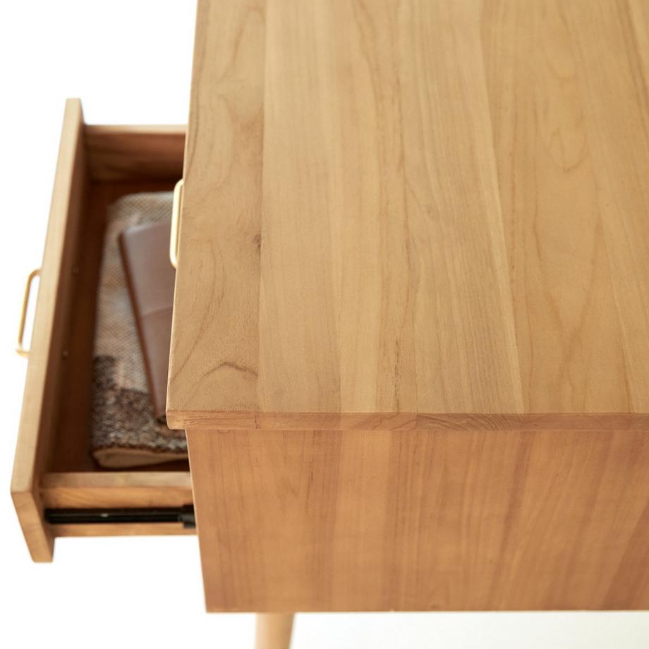 Tikamoon Schreibtisch aus massivem Teakholz Kort  