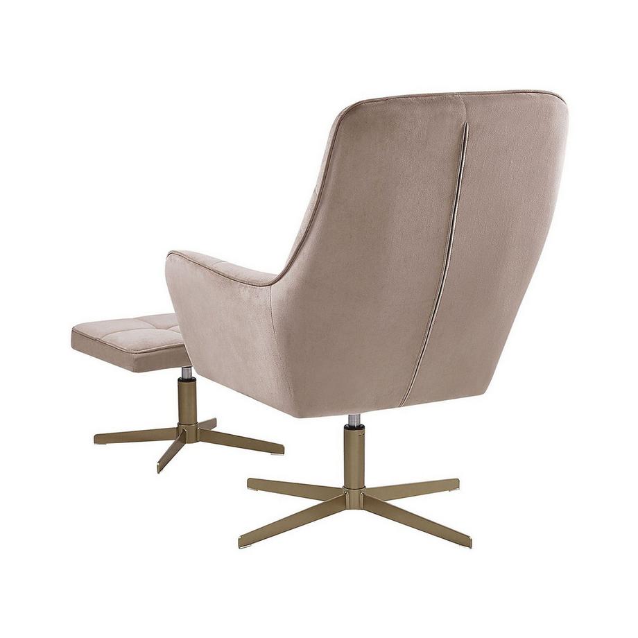 Beliani Fauteuil pivotant en Velours Rétro MOLLE  