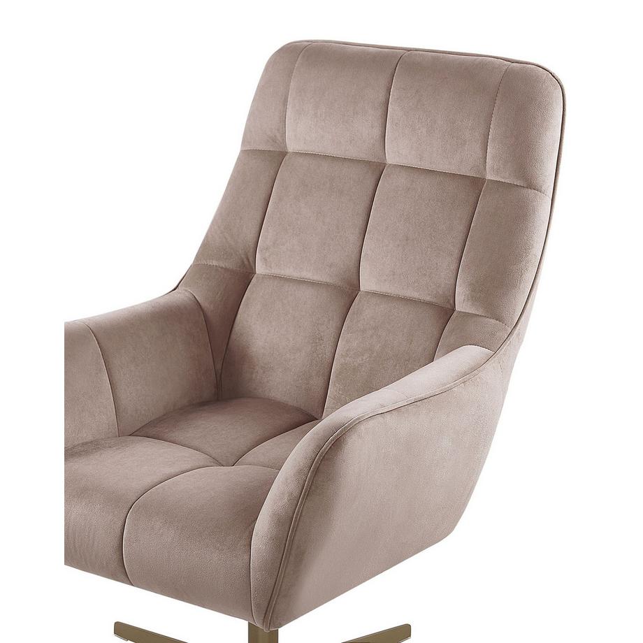 Beliani Fauteuil pivotant en Velours Rétro MOLLE  