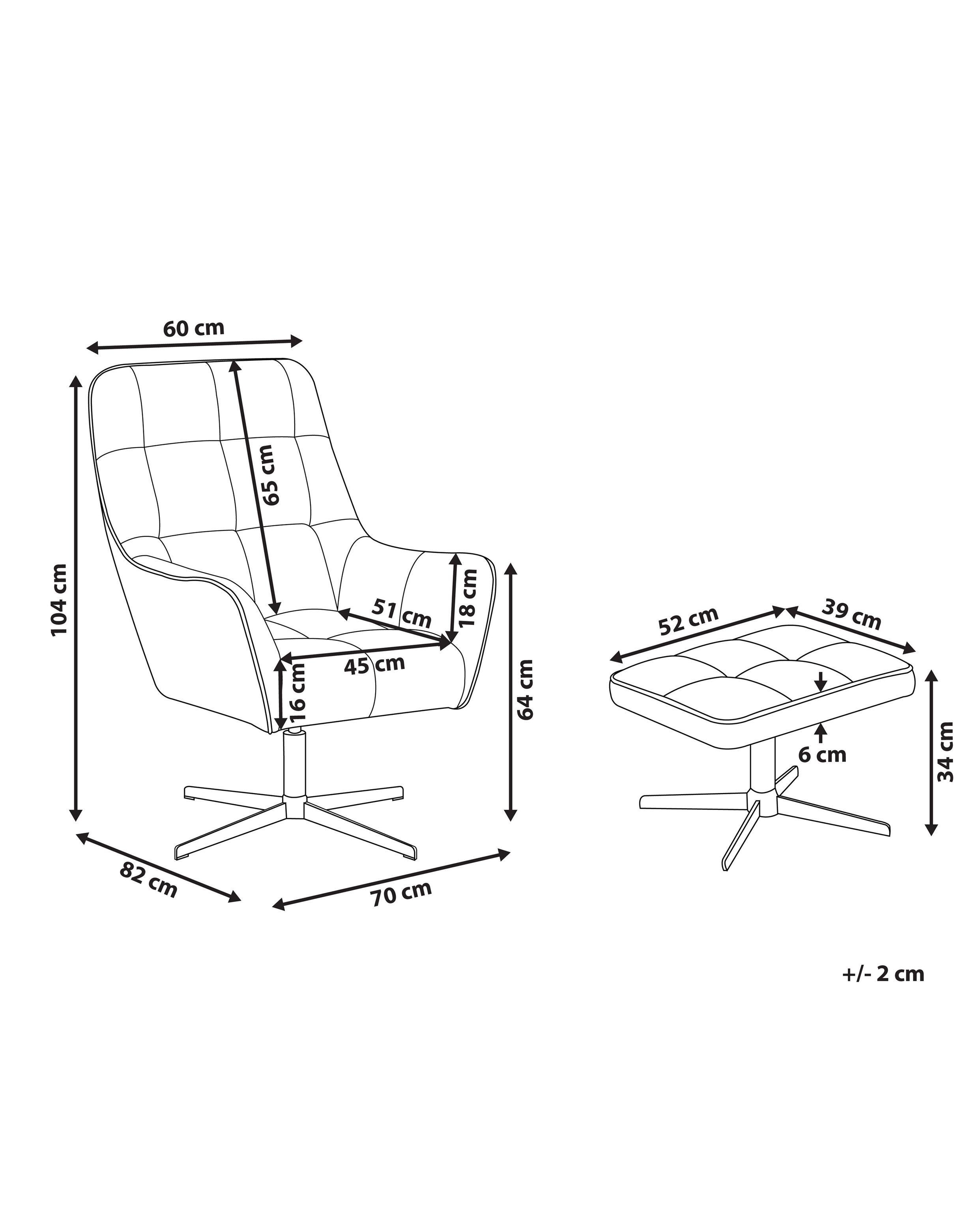 Beliani Fauteuil en Velours Rétro MOLLE  