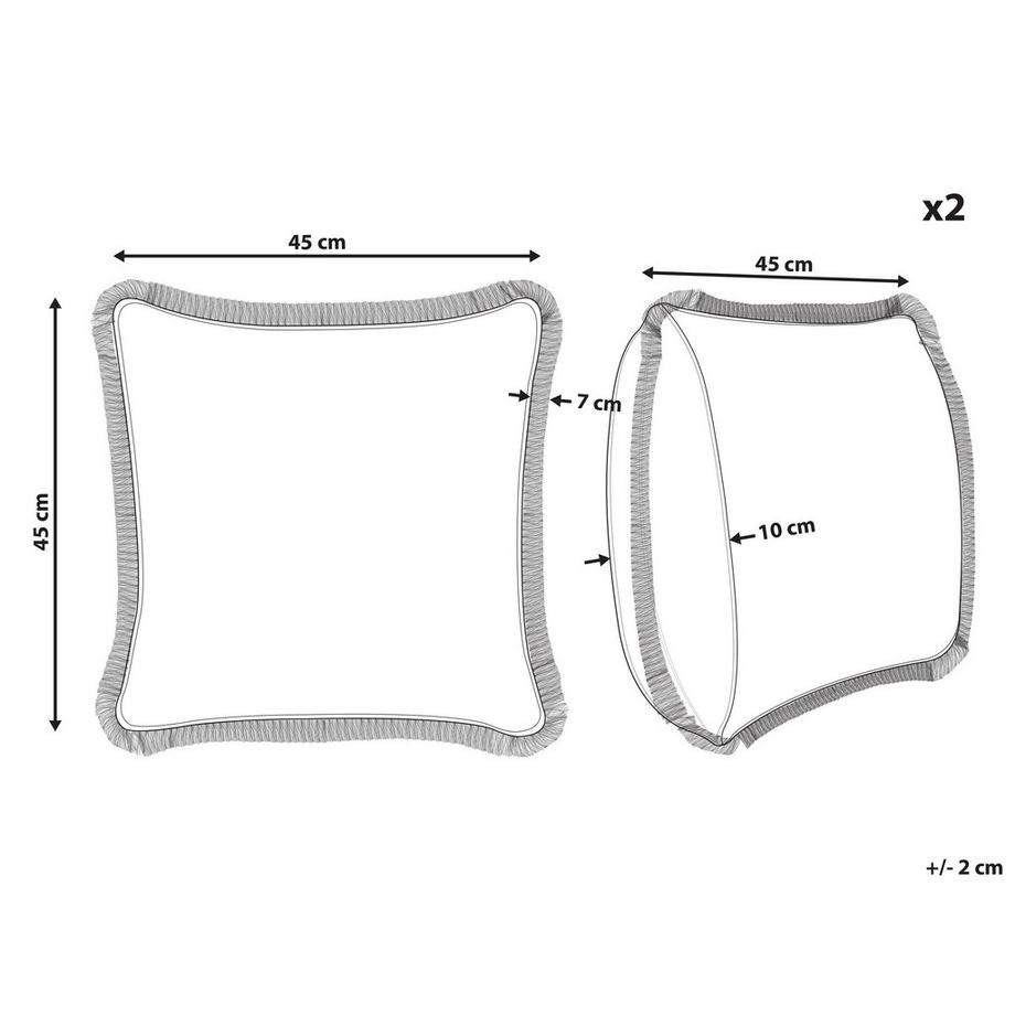 Beliani Dekokissen 2er Set aus Samtstoff  MITELLA  