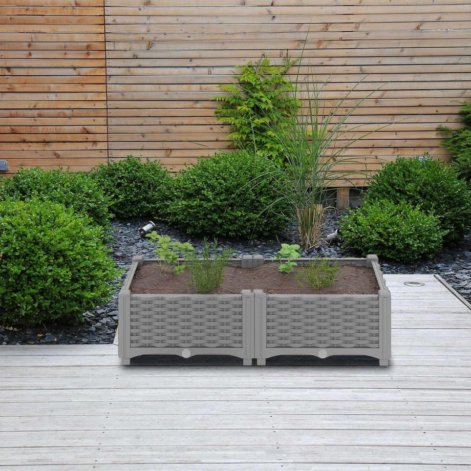 Fioriera in stile rattan