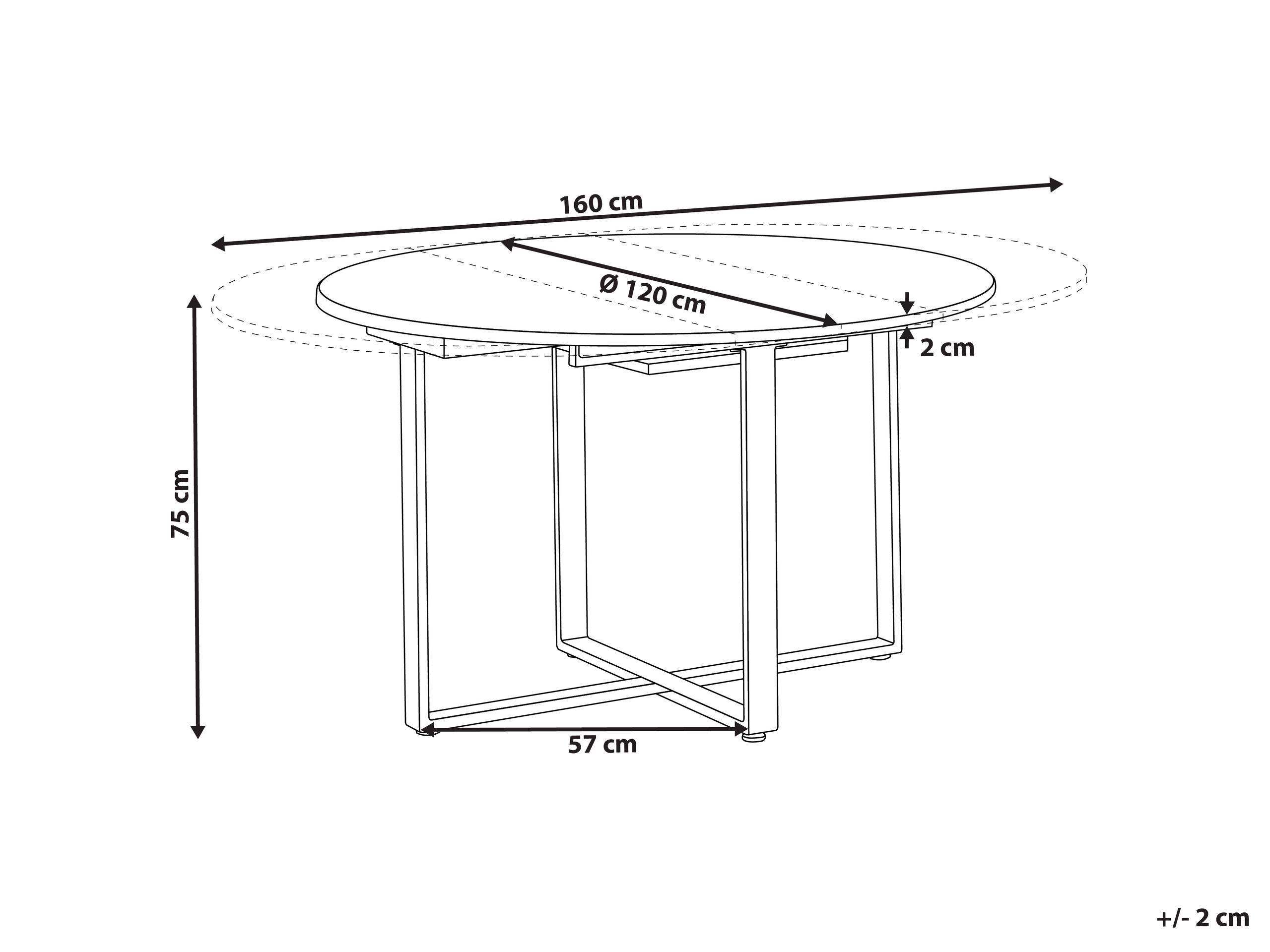 Beliani Tavolo da pranzo en Fibra a media densità (MDF) Moderno ALEXANDRINA  