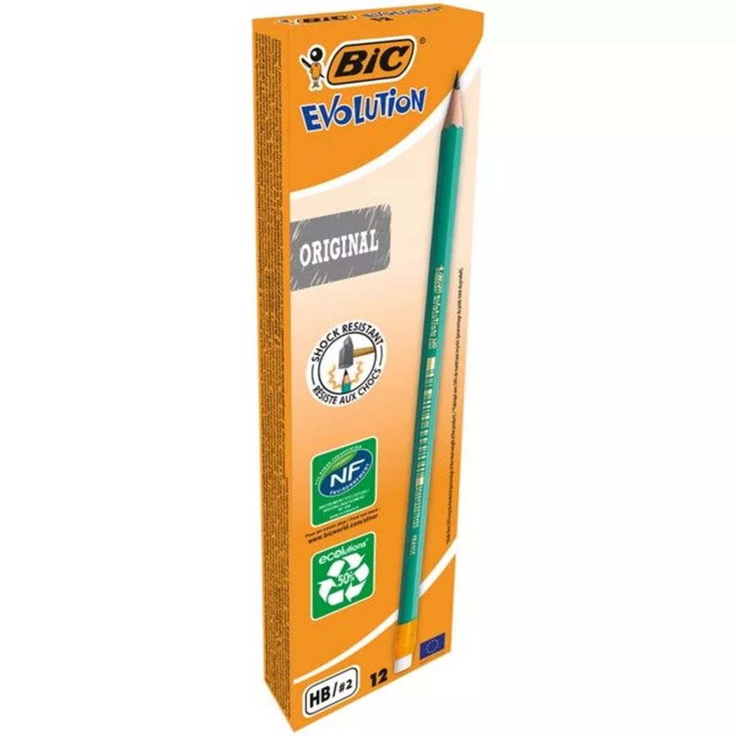 Bic -  Bleistift Evolution HB, 12 Stück, Vert