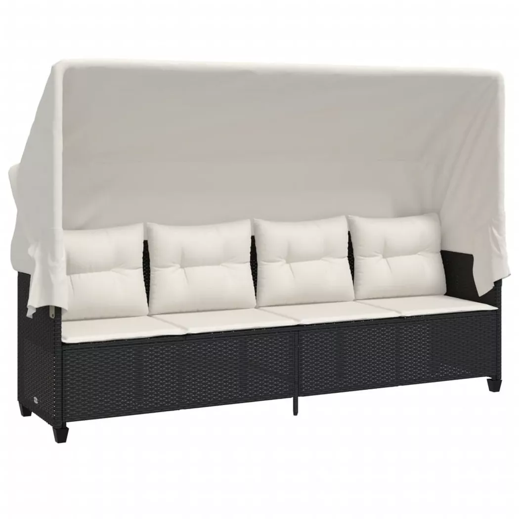 VidaXL - Sonnenliege poly-rattan, One Size, Schwarz