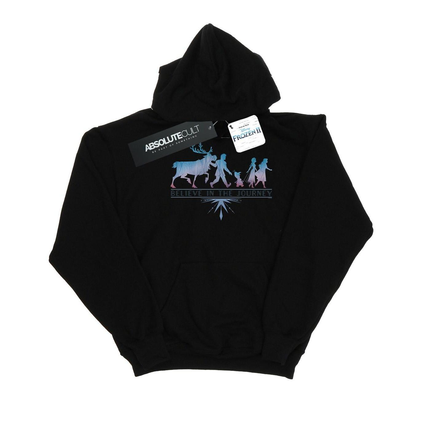 Image of Frozen 2 Believe In The Journey Silhouette Kapuzenpullover Unisex Schwarz 104