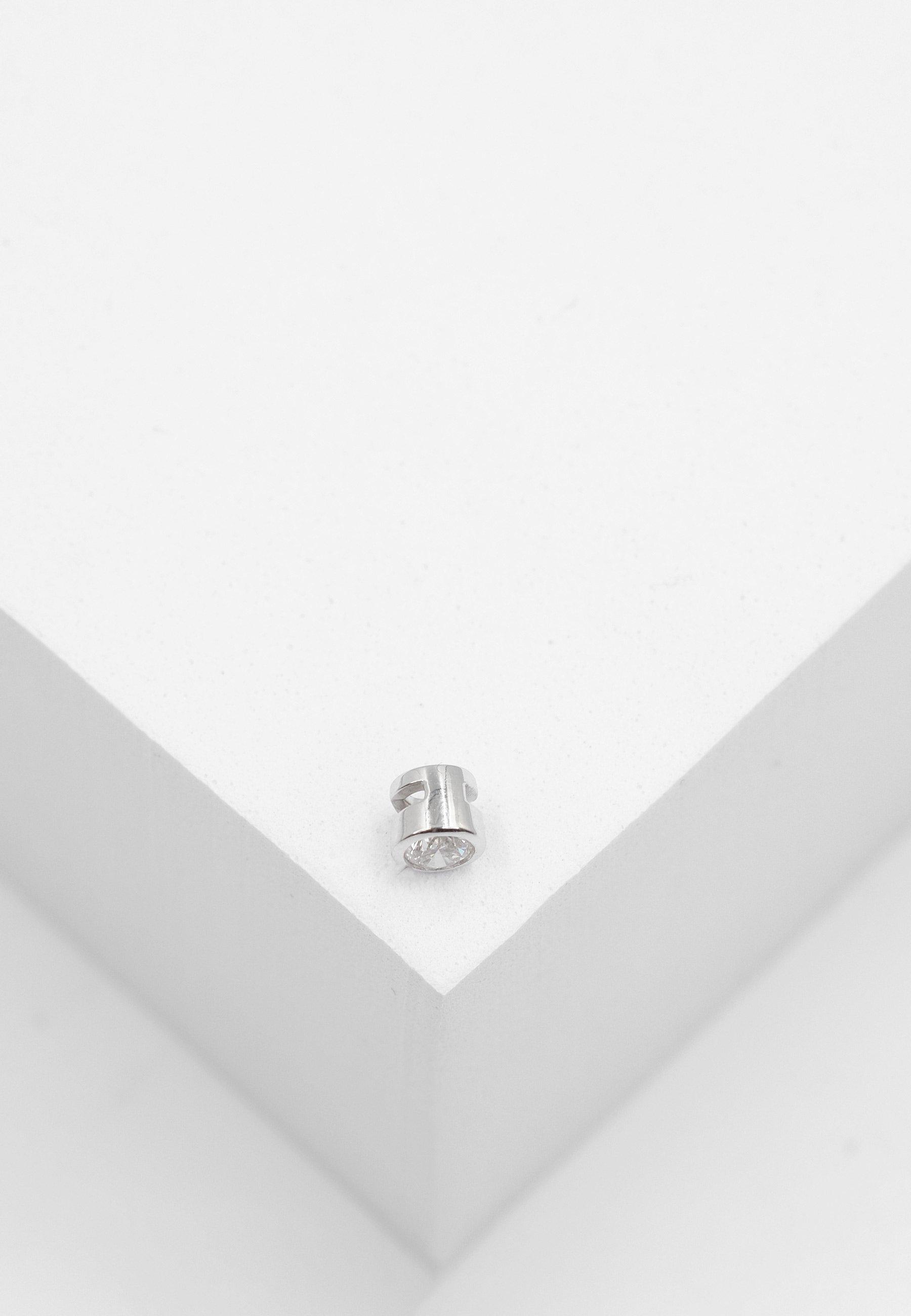 MUAU Schmuck  Solitär Anhänger Zargenfassung Weissgold 750 Diamant 0.20ct. 5.5x5.5mm 