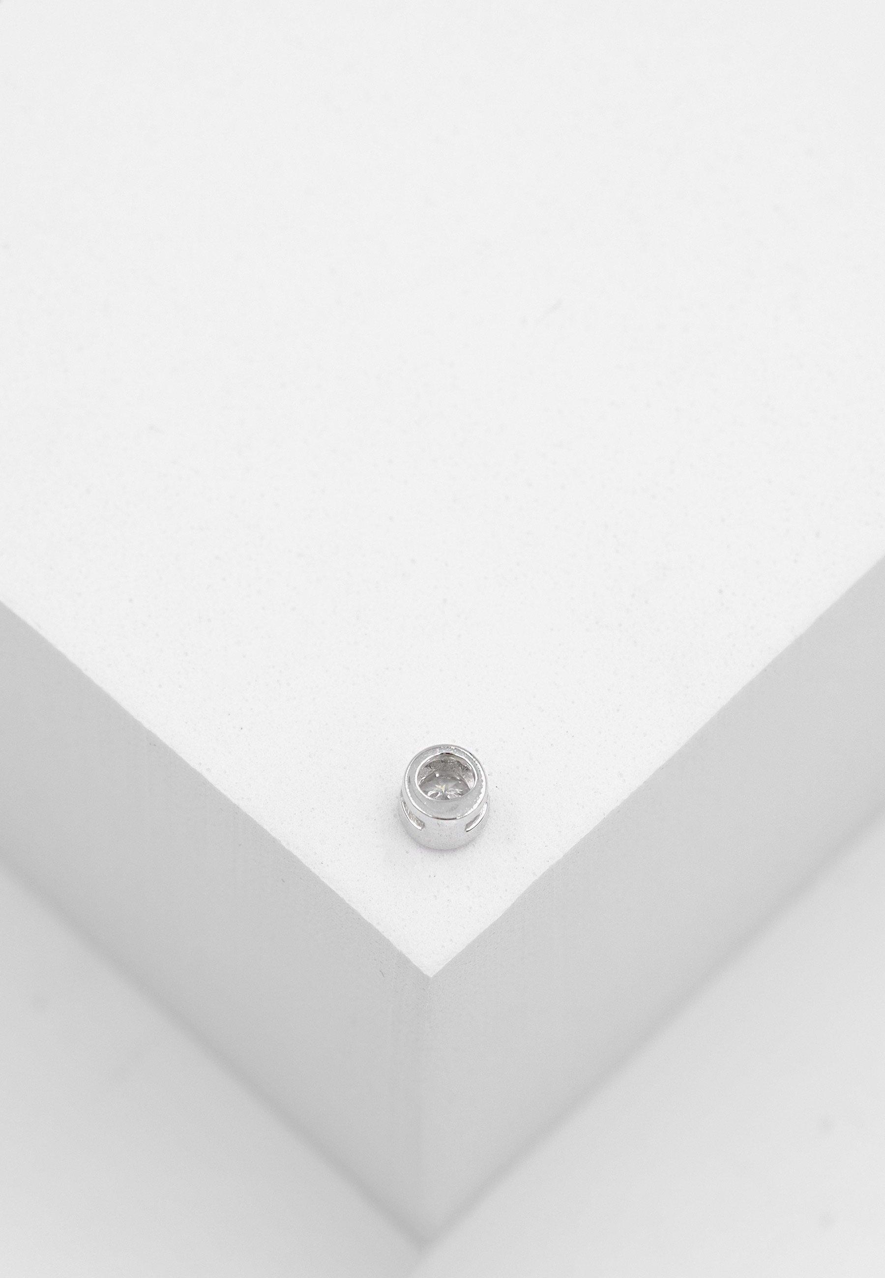 MUAU Schmuck  Solitär Anhänger Zargenfassung Weissgold 750 Diamant 0.20ct. 5.5x5.5mm 