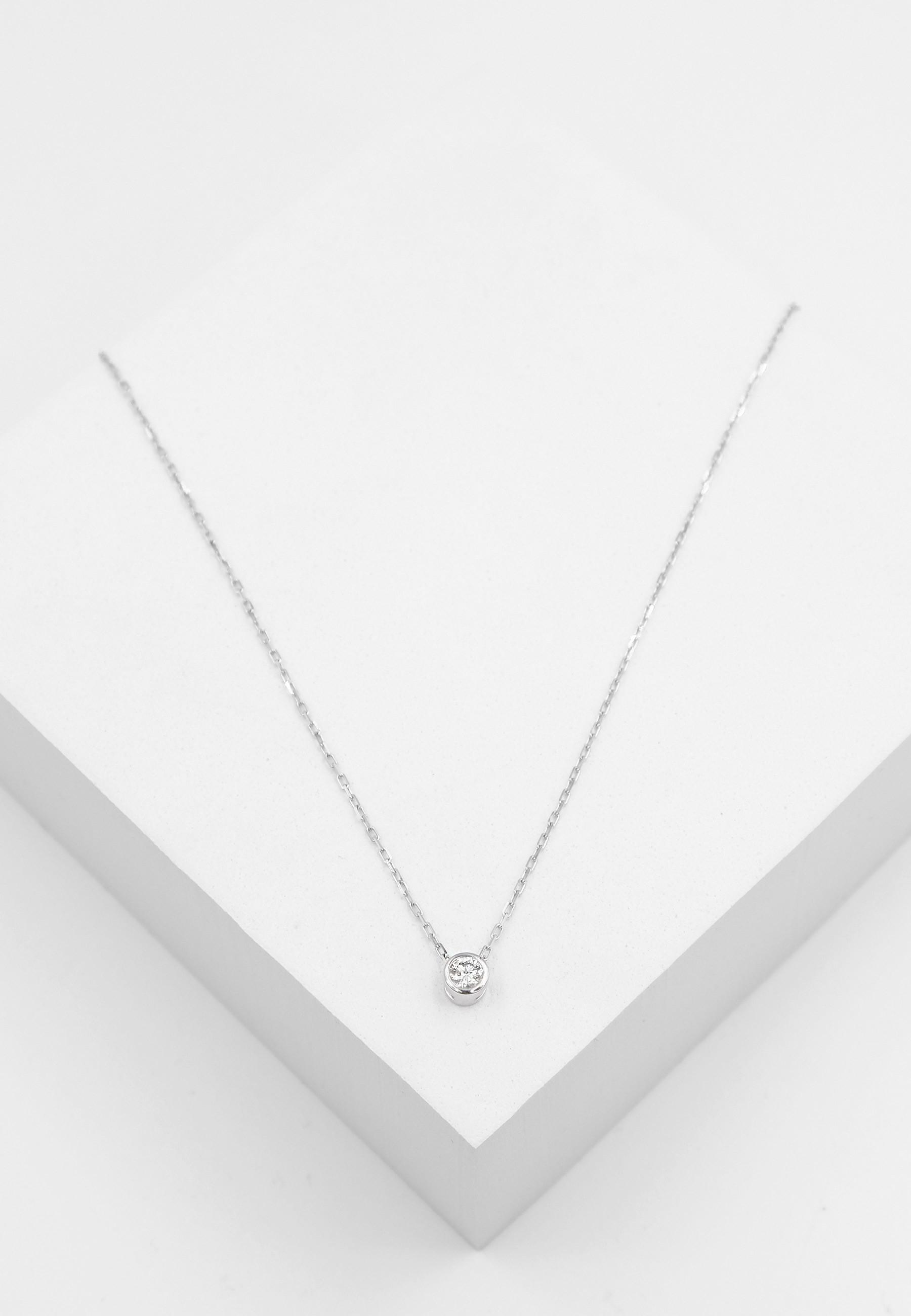 MUAU Schmuck  Solitär Anhänger Zargenfassung Weissgold 750 Diamant 0.20ct. 5.5x5.5mm 