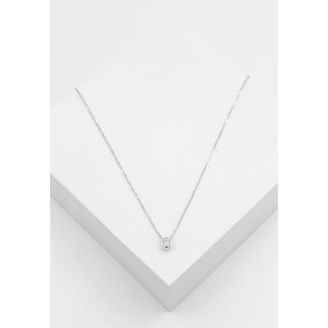 Pendentif solitaire Monture en or blanc 750 Diamant 0,20ct. 5,5x5,5mm