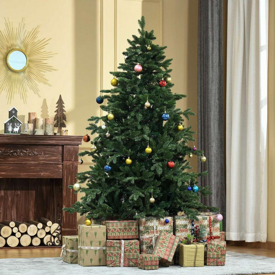 Northio Sapin De Noël Artificiel 1,8 M Sapin De Noël Pvc Pe Métal Vert Ø90 X 180 Cm  
