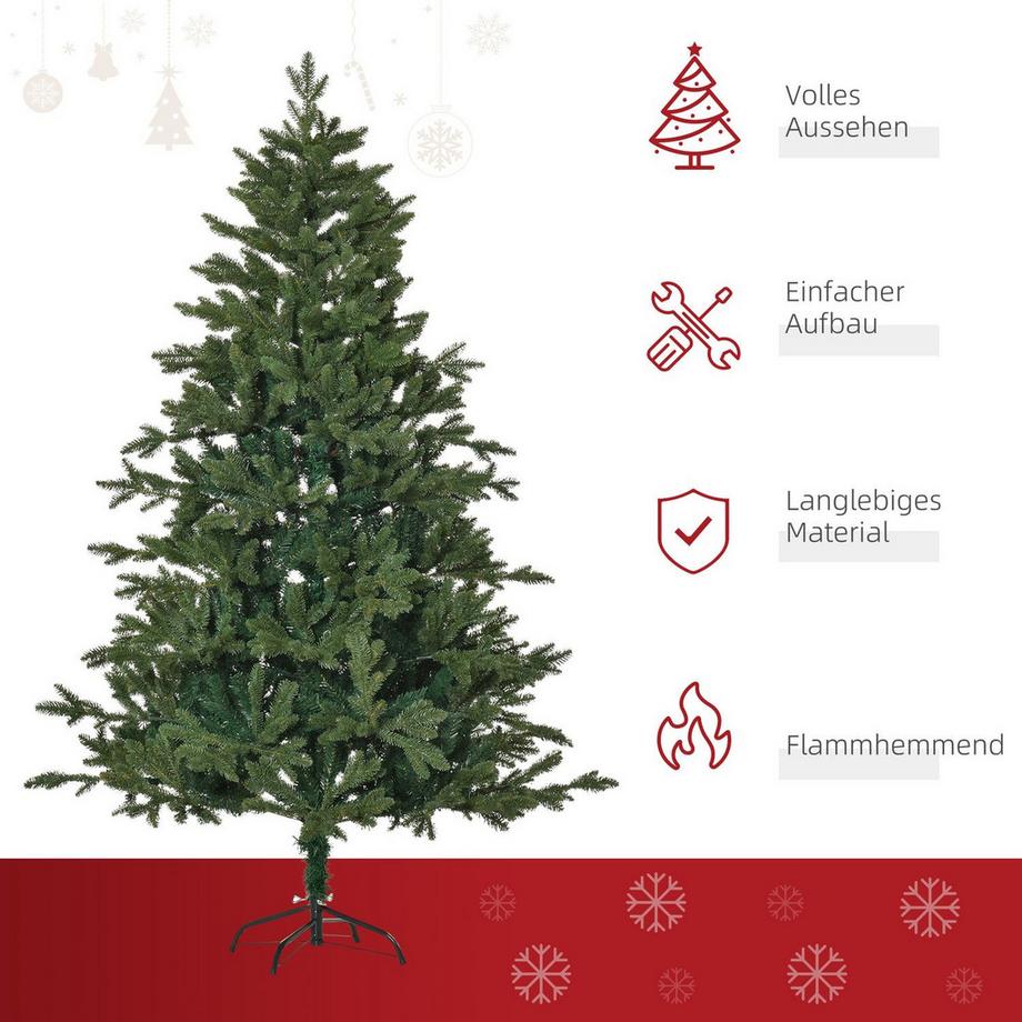 Northio Sapin De Noël Artificiel 1,8 M Sapin De Noël Pvc Pe Métal Vert Ø90 X 180 Cm  