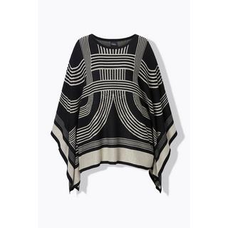 Ulla Popken  Strickponcho, Oversized, Rundhals, Baumwollmix 