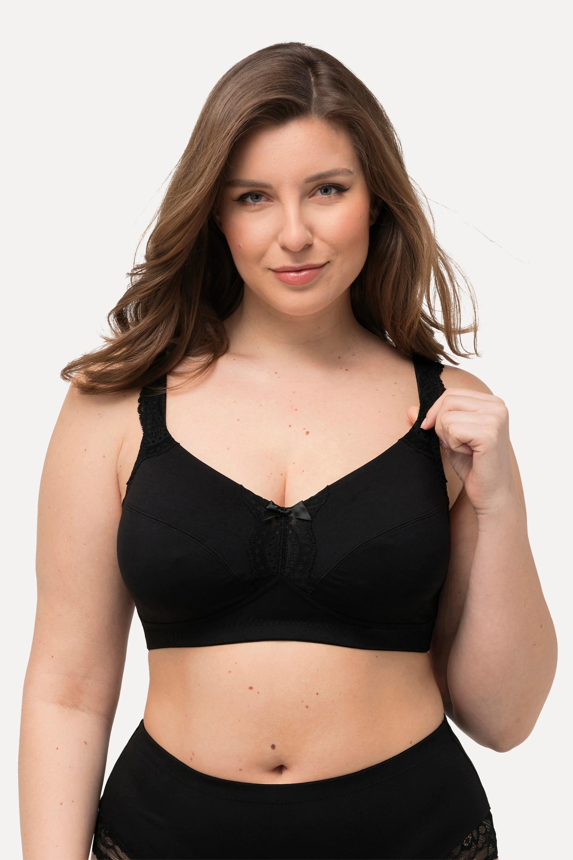 Ulla Popken  Soutien-gorge souple sans armatures avec détail en dentelle - bonnet C-E 