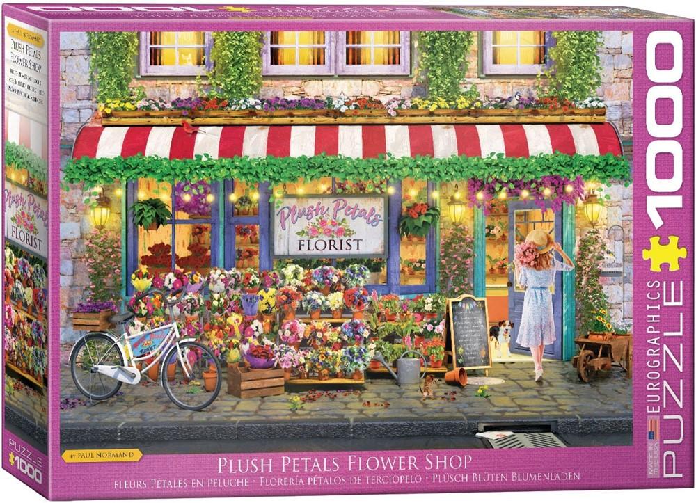 Image of Puzzle Plush Petals Flower Shop Paul Normand 1000 Teile