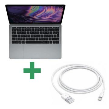 Refurbished MacBook Pro Retina 13" 2017 Core i5 2,3 Ghz 8 Gb 128 Gb SSD Space Grau + Lightning Zu USB 1 Meter Weiß Apple