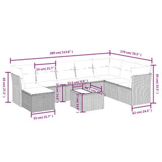 VidaXL set divano da giardino Polirattan  