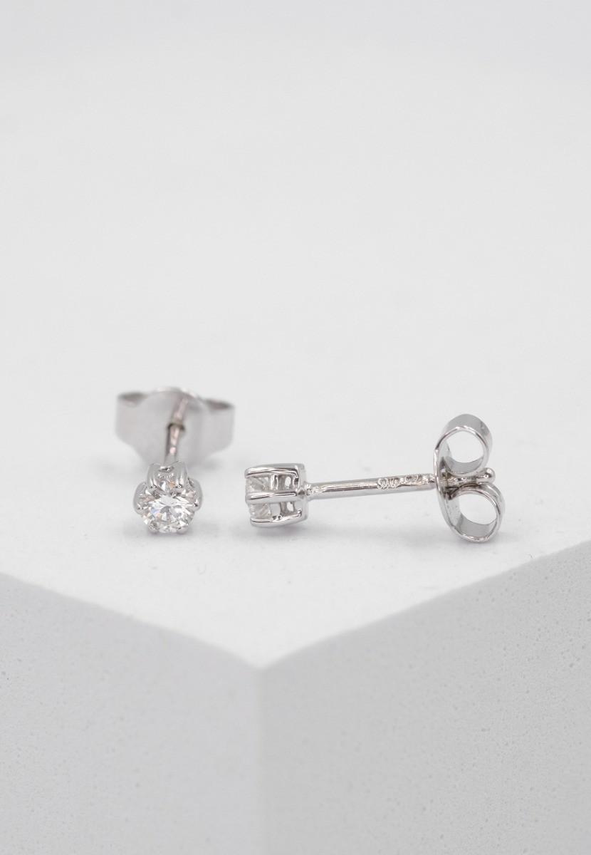 MUAU Schmuck  Clous d'oreilles en diamant 0,25ct. or blanc 750 