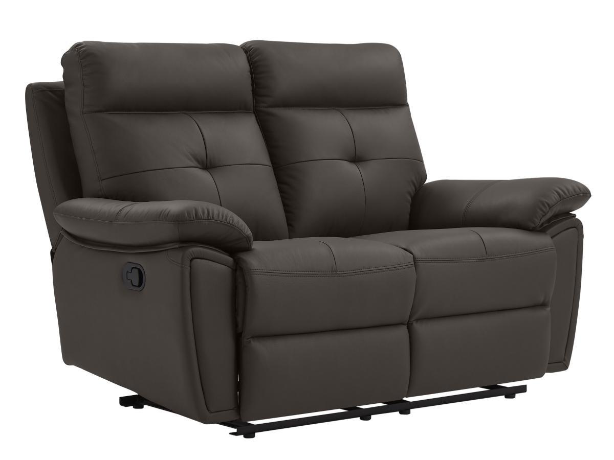 Vente-unique Relaxsofa 2-Sitzer - Leder- Braun - VINETA  