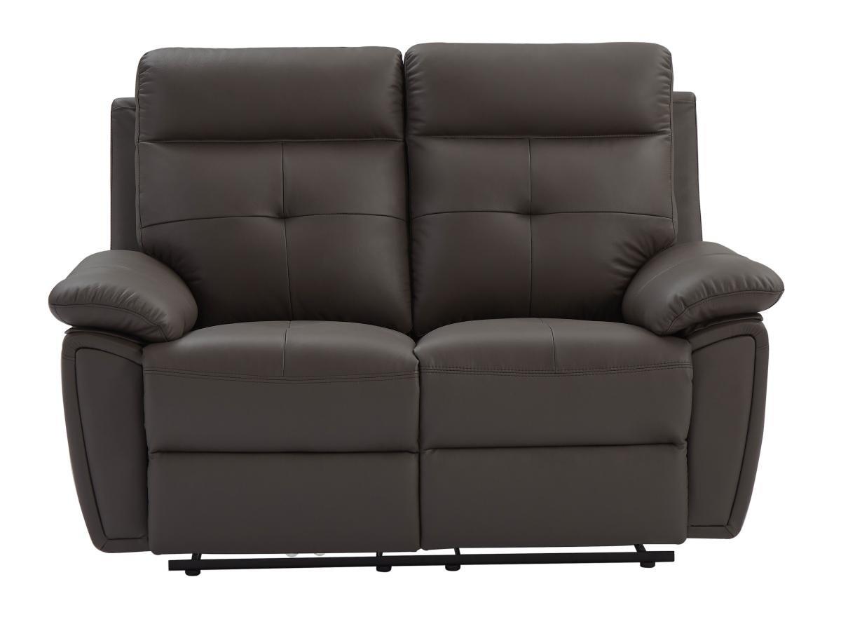 Vente-unique Relaxsofa 2-Sitzer - Leder- Braun - VINETA  