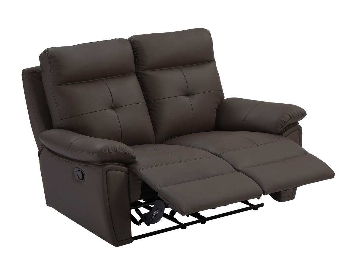 Vente-unique Relaxsofa 2-Sitzer - Leder- Braun - VINETA  