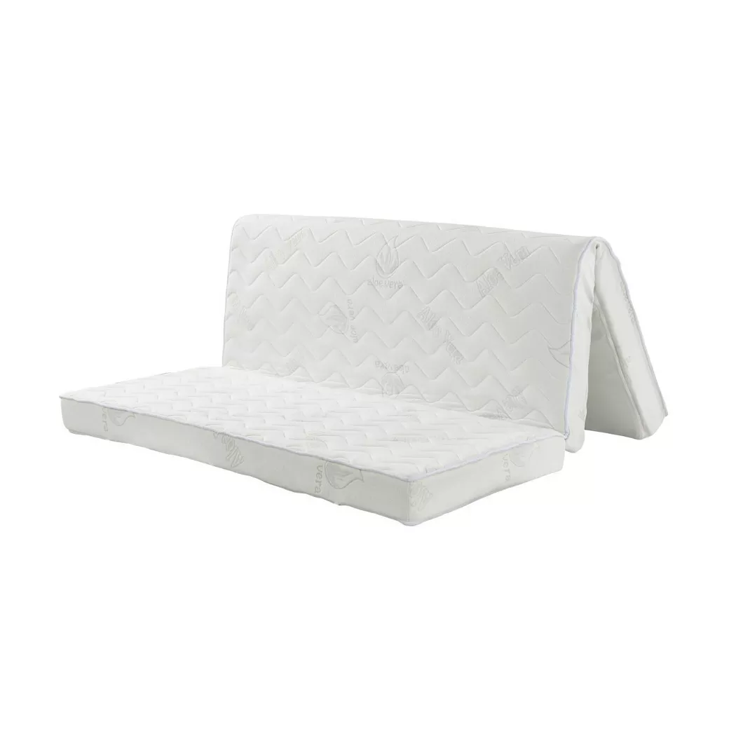 NATUREA - Matelas mousse BZ aloe vera FIESTA de 140X190CM, Blanc
