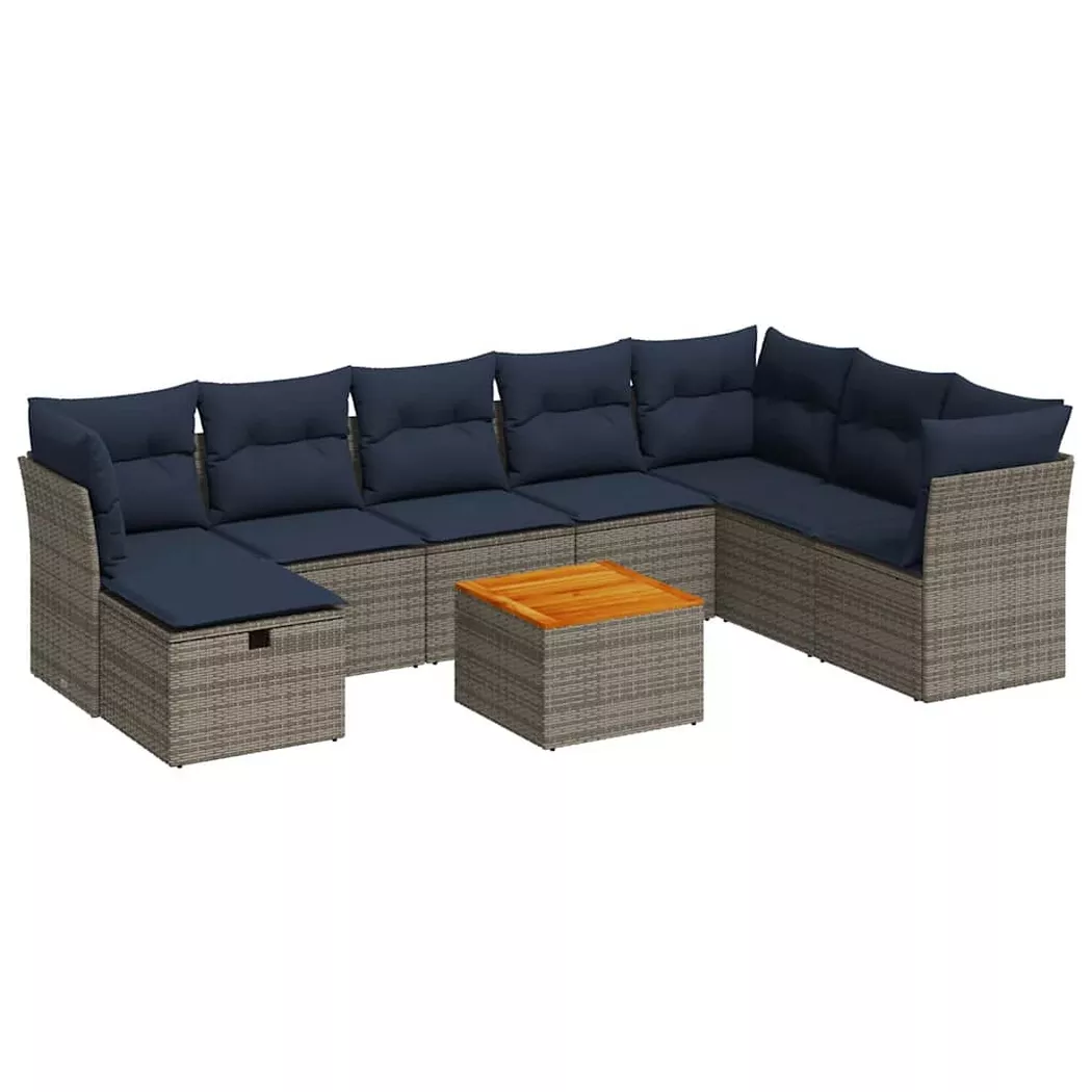 VidaXL - set di divani da giardino Polyrattan, One Size, Grigio
