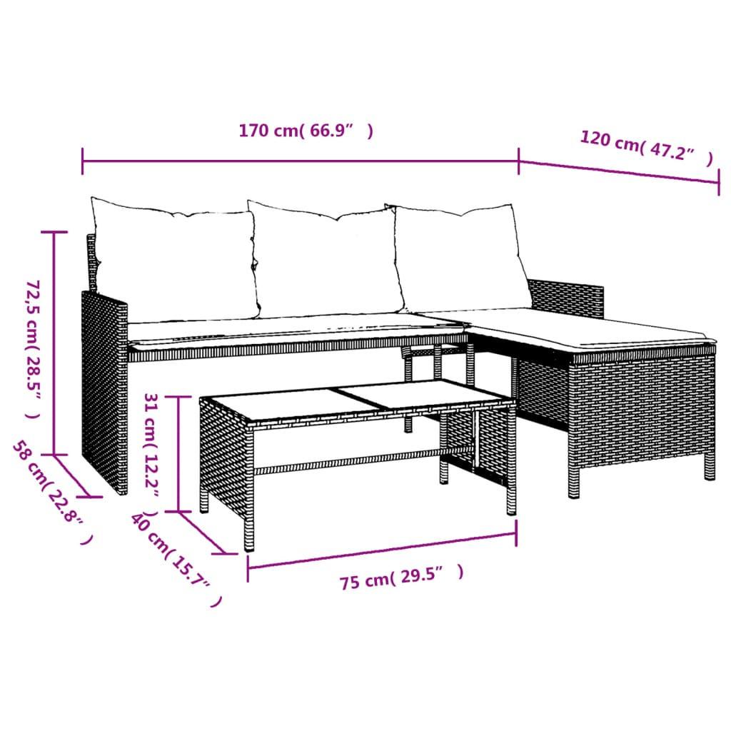 VidaXL Canapé de jardin rotin synthétique  