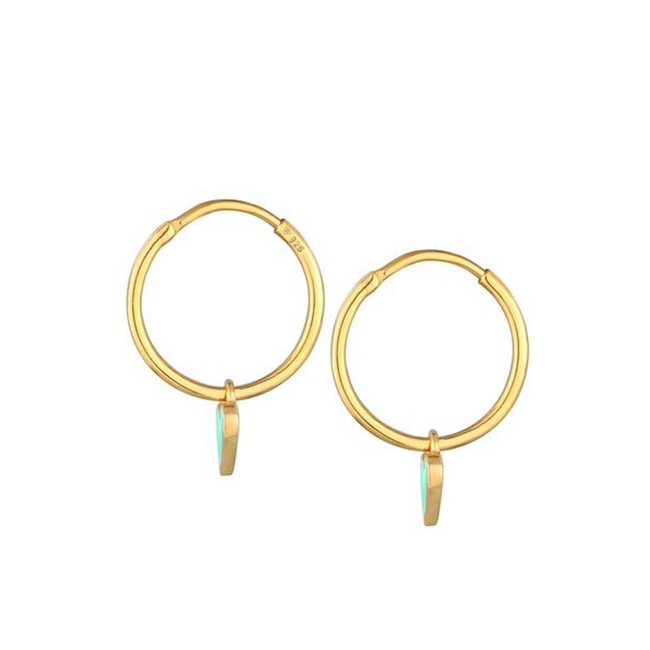 Elli  Boucles d'Oreilles Femmes Créoles Cœurs Pastel Avec Émail 