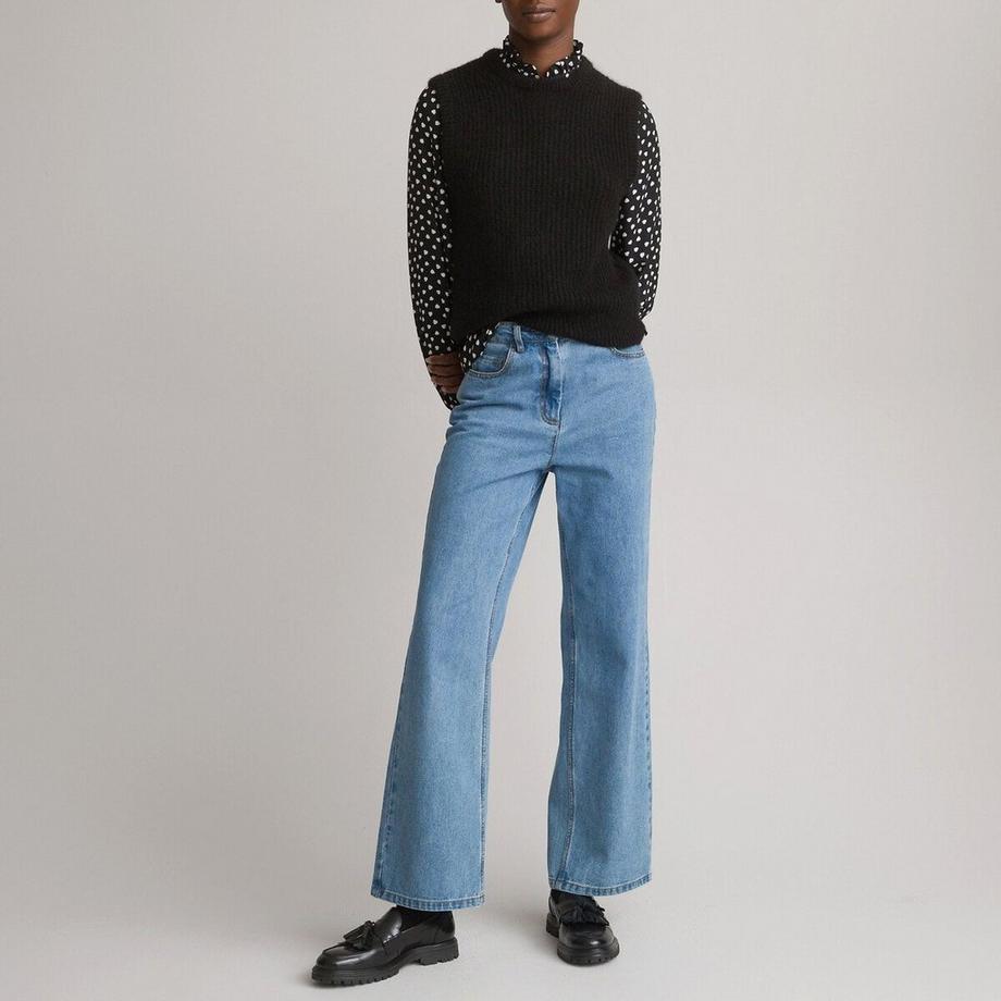 La Redoute Collections Pull sans manches col rond en alpaga mélangé  