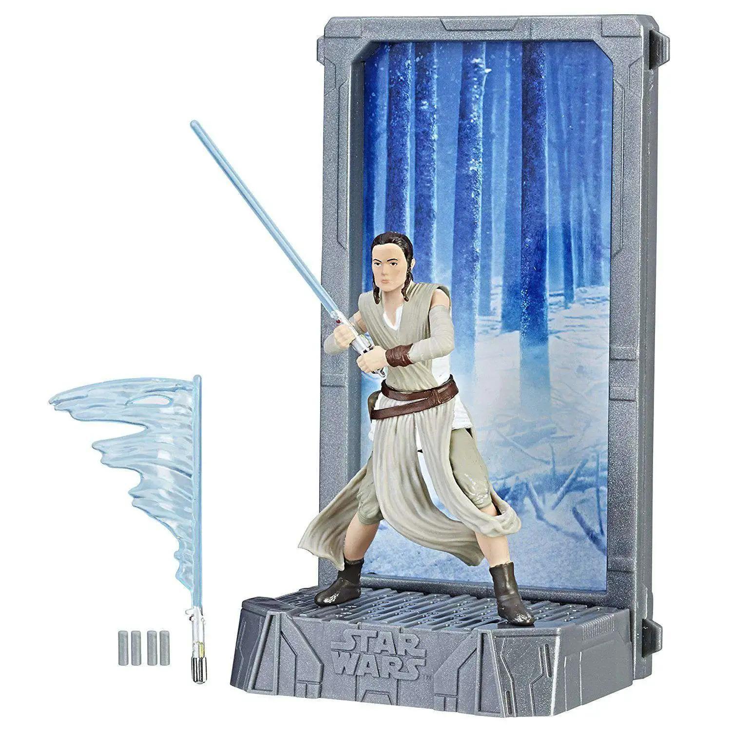 Hasbro  Disney Star Wars The Force Awakens 40th Anniversary Black Titanium Series 2 Rey Die Cast Action Figure [Starkiller Base] 