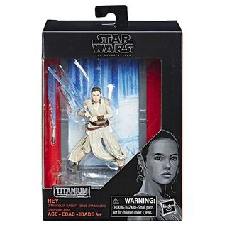 Hasbro  Disney Star Wars The Force Awakens 40th Anniversary Black Titanium Series 2 Rey Die Cast Action Figure [Starkiller Base] 