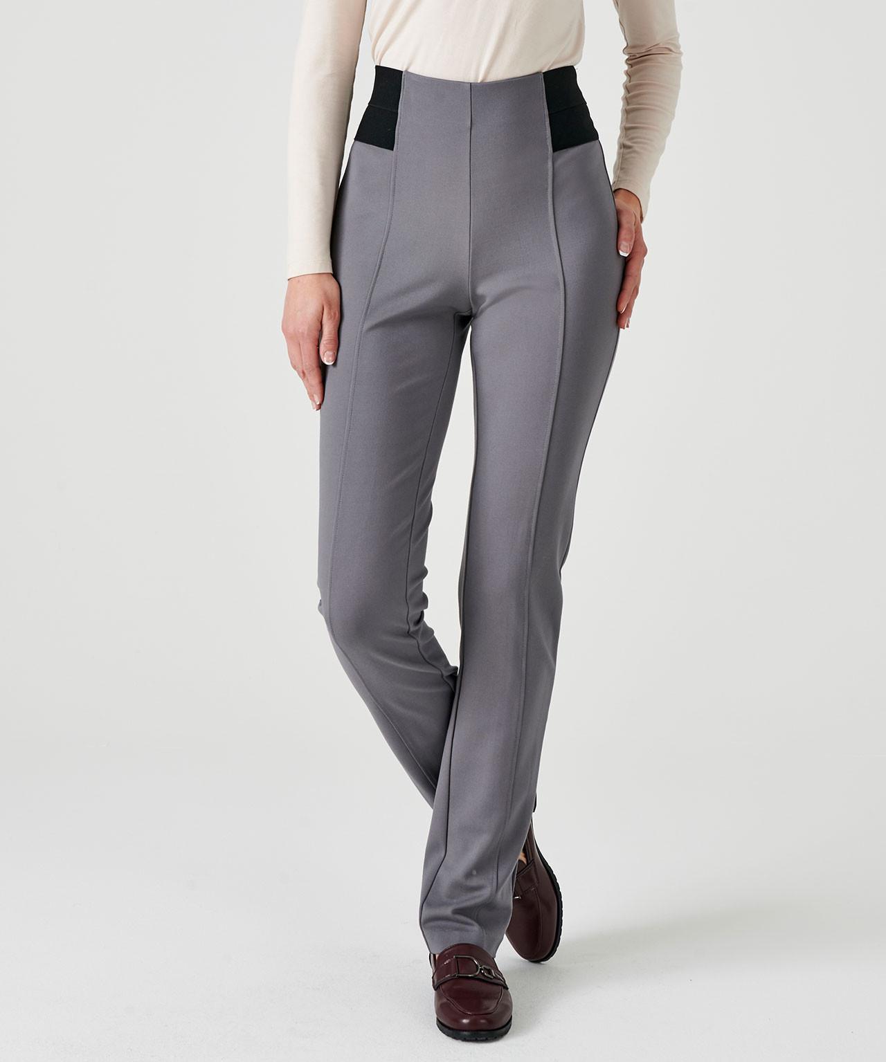 Image of Hose Aus Bequemem Milano-strick. Damen Grau 48