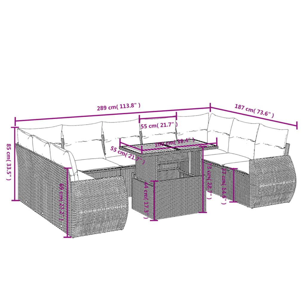 VidaXL Ensemble de canapés de jardin rotin synthétique  