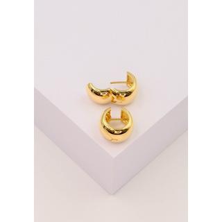 MUAU Schmuck  Charnière créole en or jaune 750 cambrée 17x11mm 