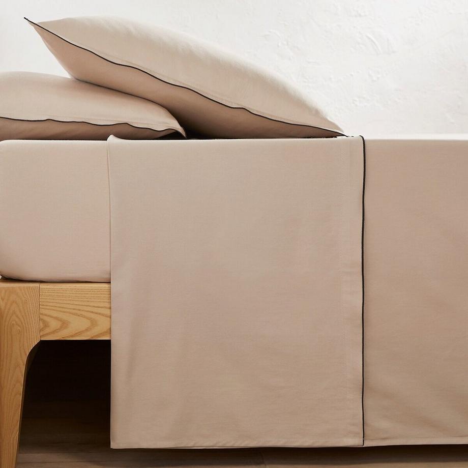 Drap plat satin de coton lavé