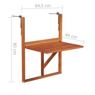 VidaXL Table de balcon bois  