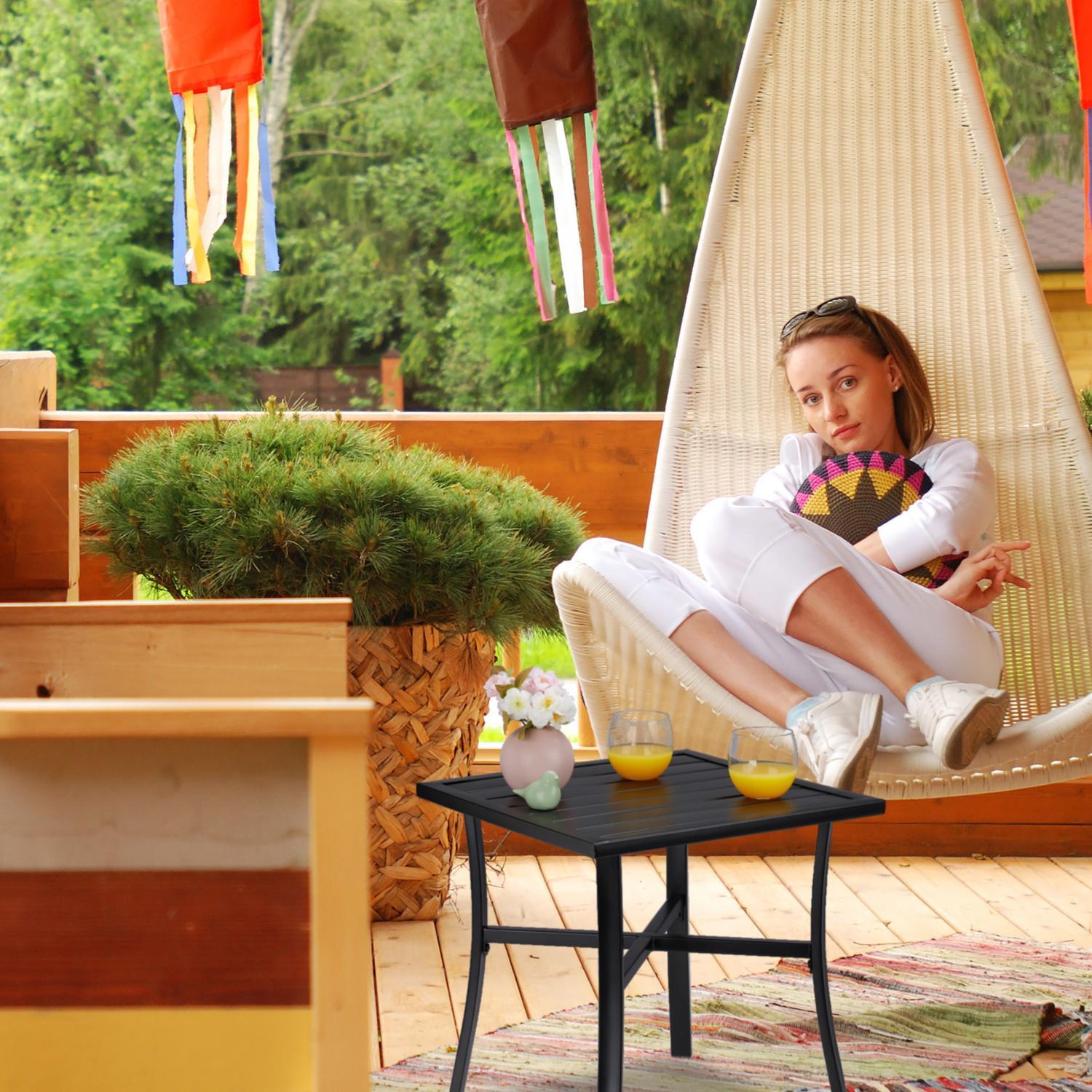 Northix Table de jardin noire  