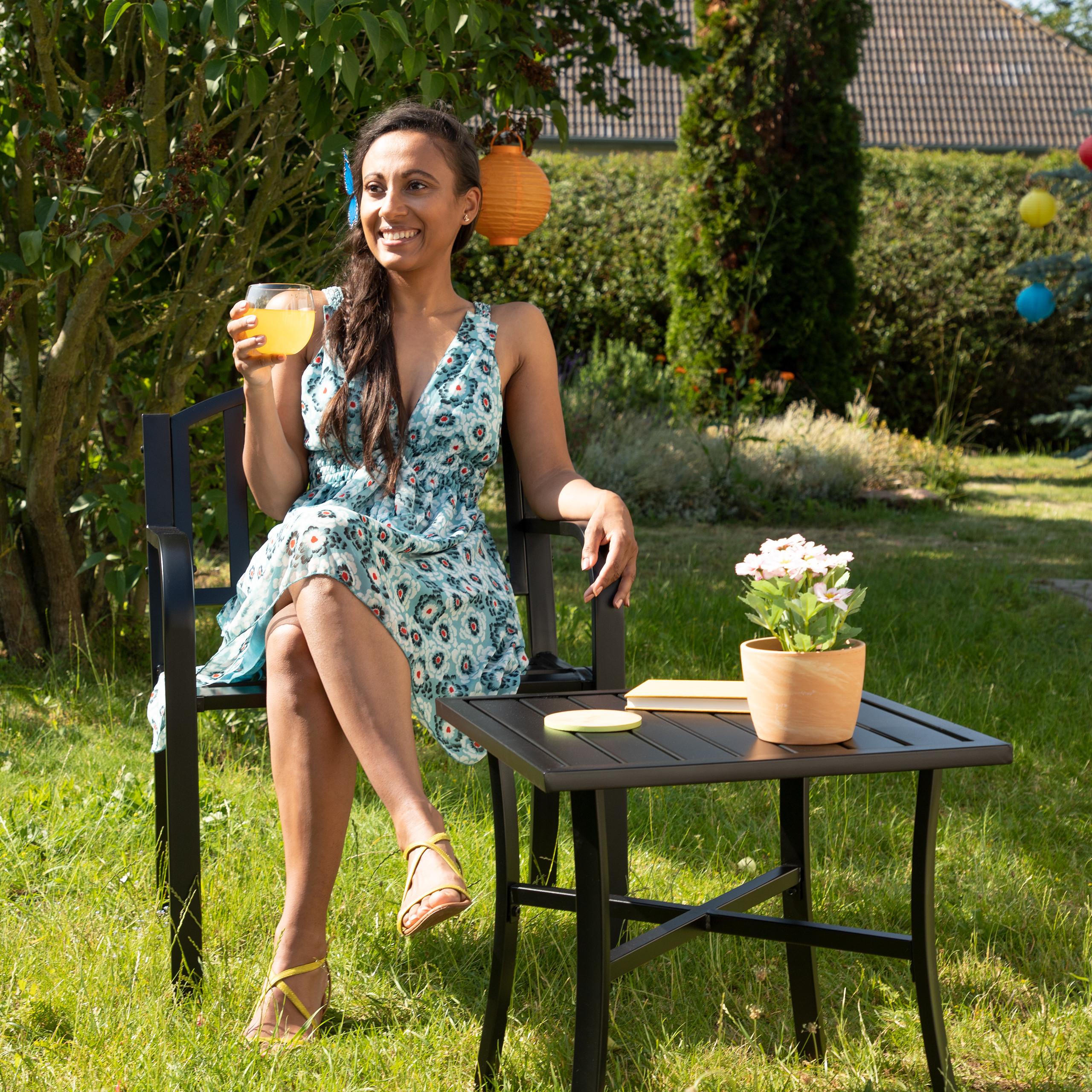 Northix Table de jardin noire  