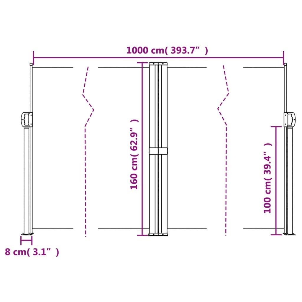 VidaXL Auvent latéral rétractable  