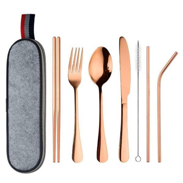 Image of Reisebesteck, 8-teilig - Roségold Reisebesteck, 8-teilig - Roségold
