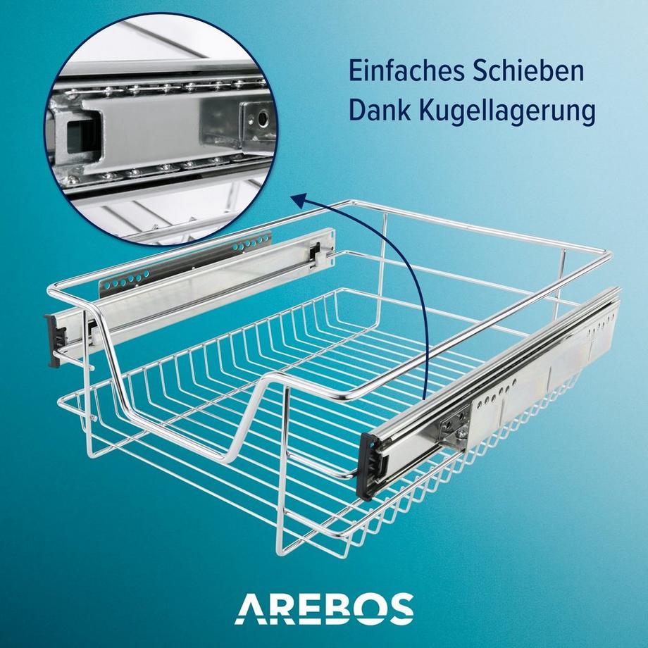 Arebos  Teleskop Schublade Küchenschublade Korbauszug Schrankauszug Küchenschrank 