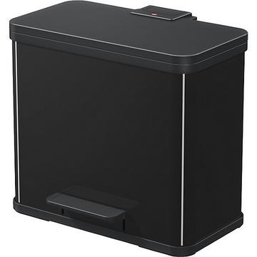 Collecteur de déchets à pédale Öko, duo Plus L, capacité 9 + 17 l, noir.