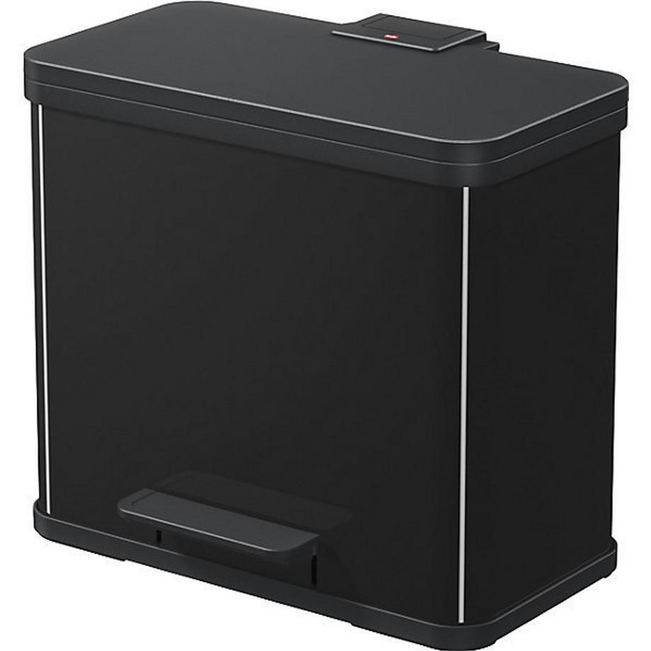 Collecteur de déchets à pédale Öko, duo Plus L, capacité 9 + 17 l, noir.