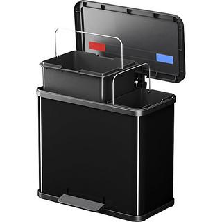 Hailo Collecteur de déchets à pédale Öko, duo Plus L, capacité 9 + 17 l, noir.  