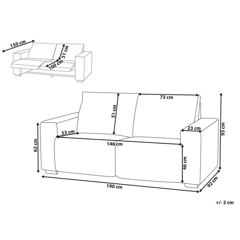 Beliani 2 Sitzer Sofa aus Stoff  NUKARI  